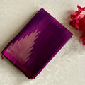 Rich Dual Shaded Magenta Designer Pure Silk With temple & mango borders