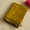 Marigold Yellow Silk Saree with Royal Purple Zari Pallu Elegance