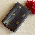 Dual shaded Slate Grey Pure Silk with Rich Magenta Zari Woven Pallu
