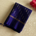 Royal Blue Saree With Gold Zari Floral Pallu And Tassels