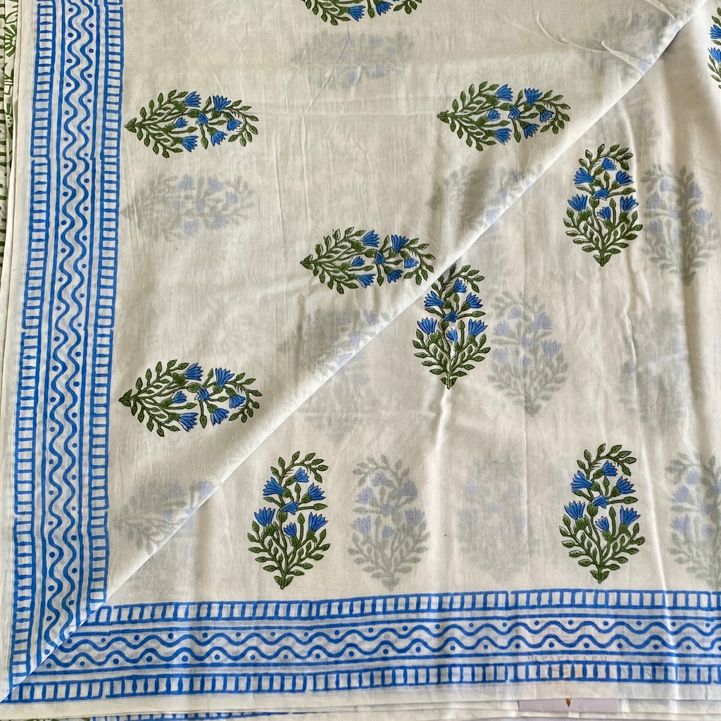 Off White Soft Tussar Silk Saree With Sky Blue Striped Border