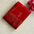Deep red soft tussar with Meenakari woven (not printed) premium beauty