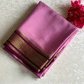 Mauve Pink & Magenta Metallic Gold Mysore Crepe Silk Saree