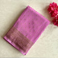 Orchid Pink Banarasi Silk Saree With Intricate Gold Zari Work