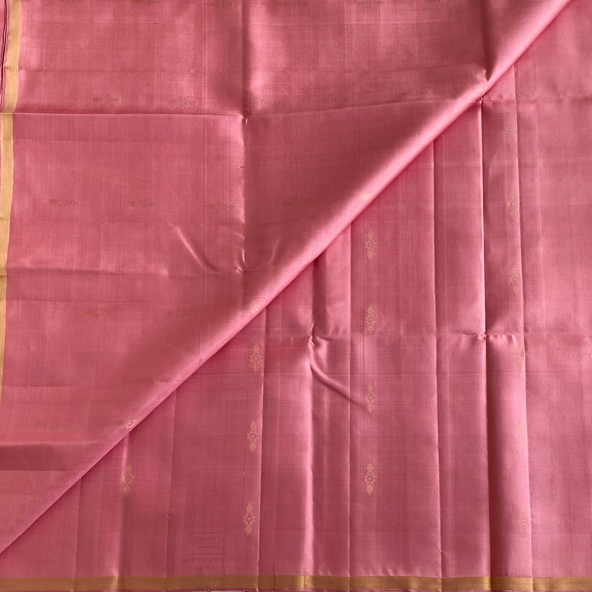 Dusty Rose Designer Pure Silk Saree With Gold Zari Pallu