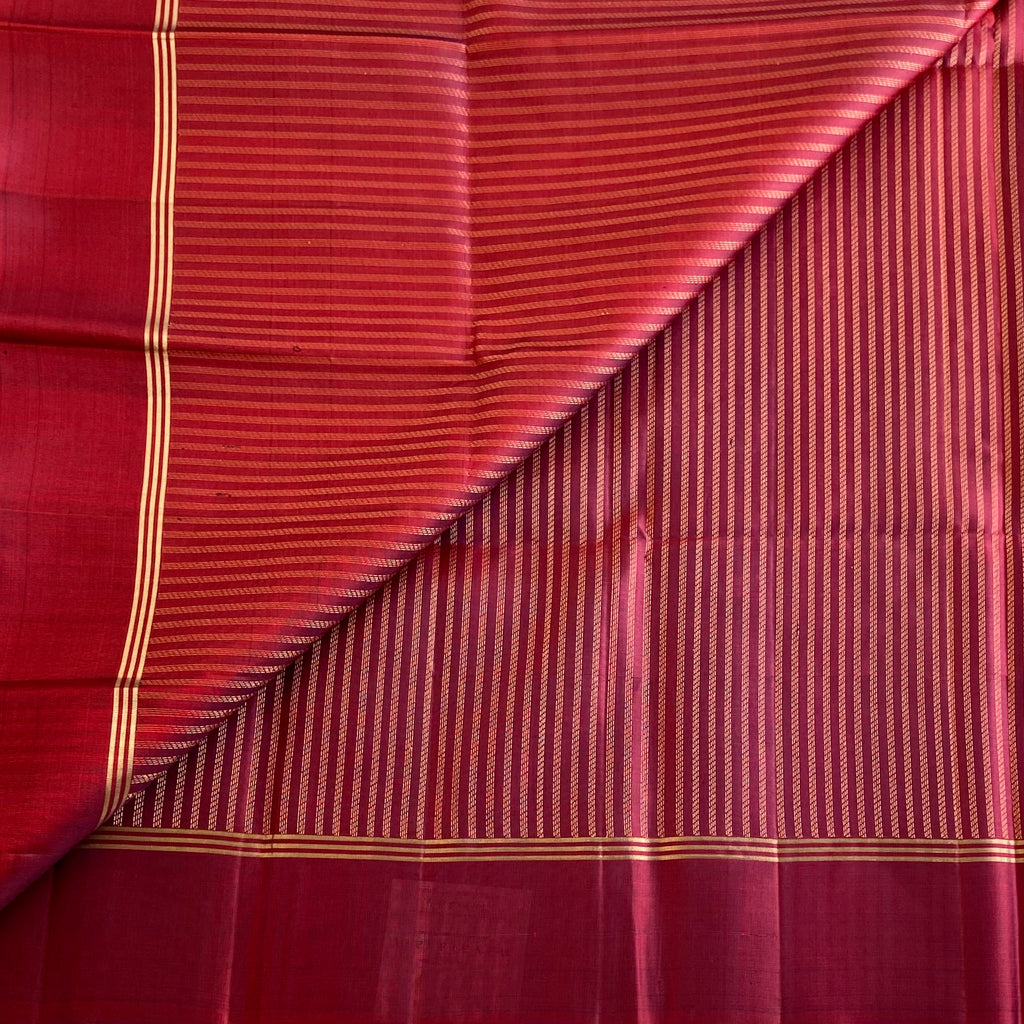 Deep Maroon Designer Pure Silk Saree With Antique Gold