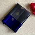 Slate Gray Designer Pure Silk Saree With Royal Blue Pallu