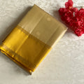 Mustard Yellow Designer Pure Silk Saree With Ivory Beige Pallu