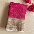 Magenta Ivory Paisley Zari Woven Saree Traditional Festive Wear Elegant