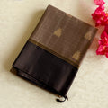 Dusty Mauve Silk Saree Deep Plum Pallu Antique Gold Zari