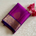 Royal Magenta Designer Pure Silk with Indio Purple Zari Border Contrast Pallu