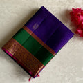 Royal Purple Designer Pure Silk Saree With Fuchsia Pink Pallu