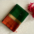 Bottle Green Designer Pure Silk With Kanakambari Pallu Elephant Border