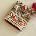 Ivory Paisley Peacock Saree Teal Magenta Gold Traditional Handloom Weave
