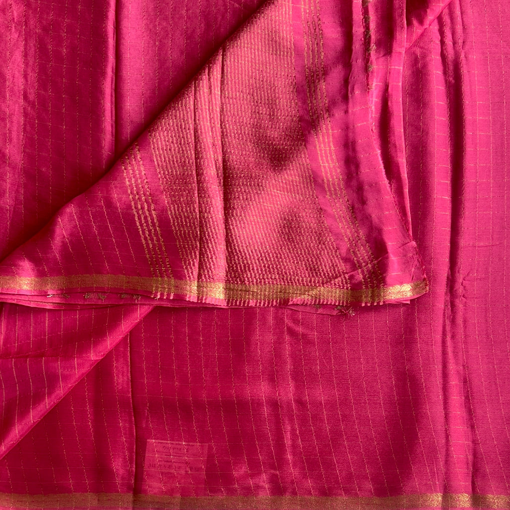 Fuchsia softest Georgette blended crepe with tiny borders