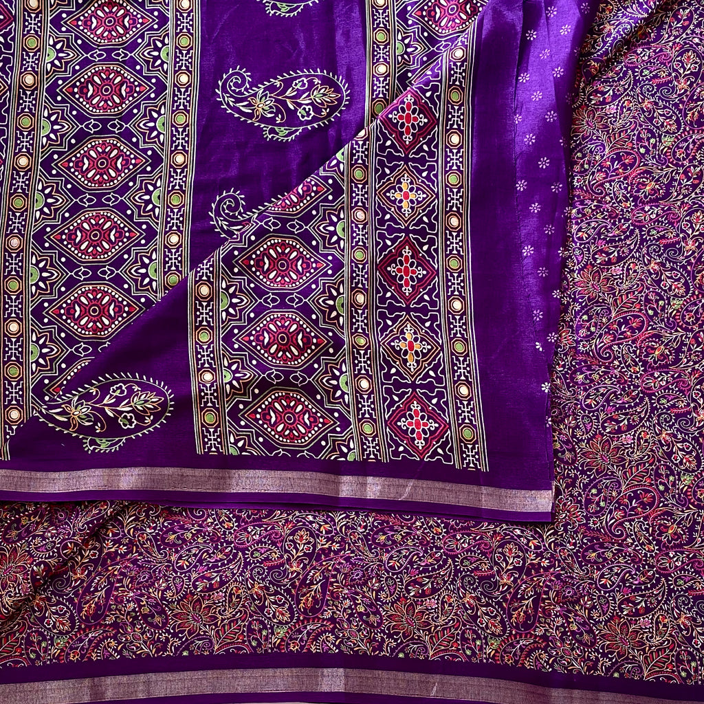 Wine Purple Paisley Printed Soft Cotton - Everyday Elegance