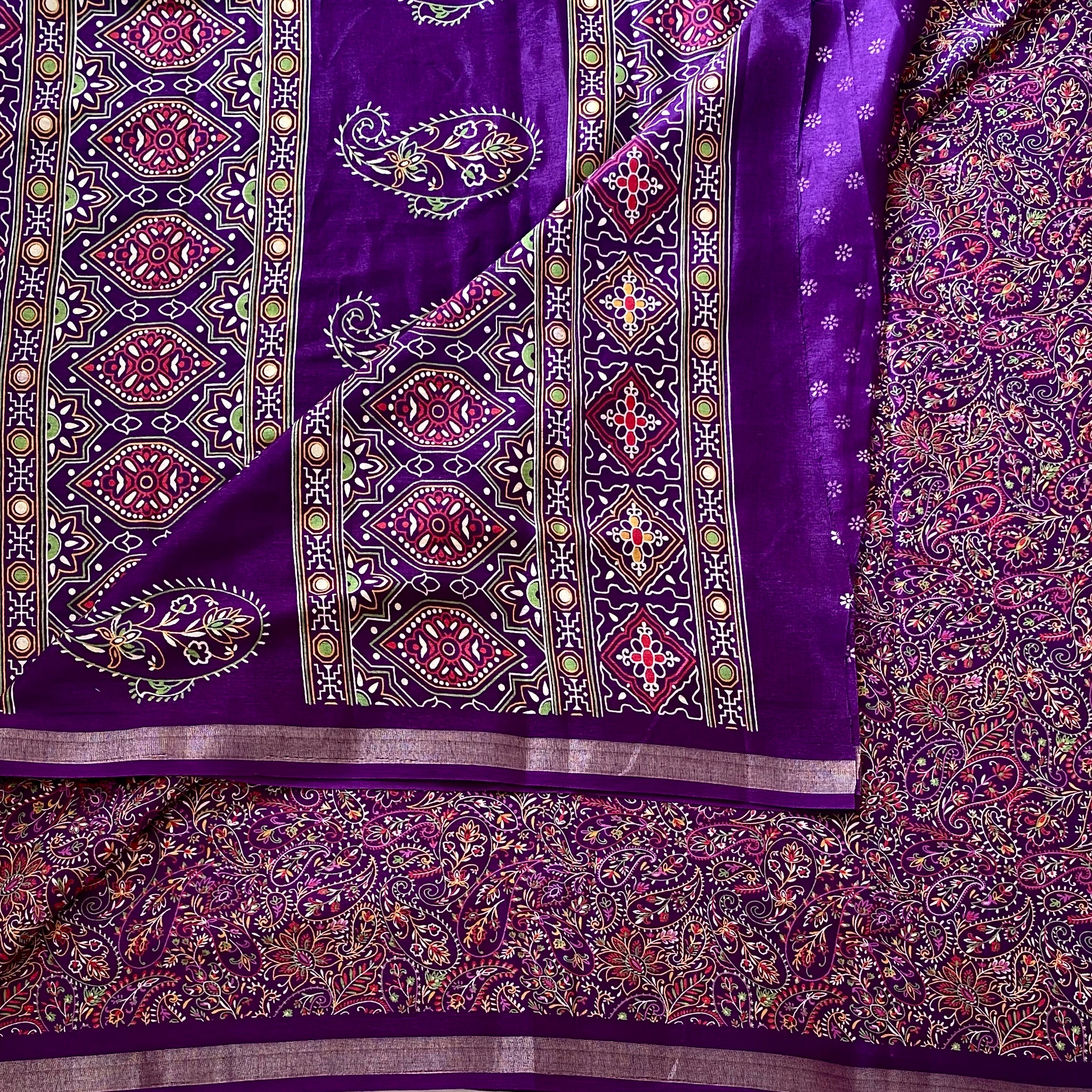 Wine Purple Paisley Printed Soft Cotton - Everyday Elegance