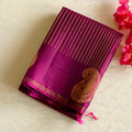 Magenta Silk Saree Antique Gold Zari Diamond Buta Paisley Border
