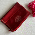 Deep Maroon Designer Pure Silk Saree With Antique Gold Brocade