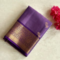 Metallic Lavender with Stunning Purple Handwoven Designer Pure Silk