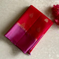 Magenta Designer Pure Silk Saree With Ruby Red Pallu