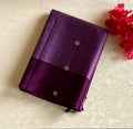 Orchid Purple Silk Saree Gold Zari Floral Brocade Border Traditional