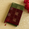 Deep Magenta Silk Saree Sage Green Pallu Gold Zari Traditional