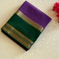 Royal Purple Saree Emerald Pallu Gold Zari Brocade Bridal Collection