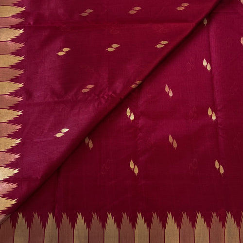 Black Ikat Saree with Maroon Pallu and Gold Zari Border