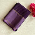 Plum Silk Saree With Lavender Pallu And Antique Gold Zari
