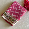Rani Pink Soft Tussar Silk Saree With Ivory Cream Pallu Embroidered Borders