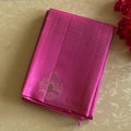 Lotus pink pure silk beauty wit stunning silver zari designer saree .