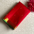 Crimson Red Kanjeevaram Pure Zari Silk Saree With Antique Gold Pallu