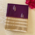 Royal Purple Silk Saree Antique Gold Pallu Zari Border Paisley