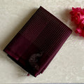 Burgundy Designer Pure Silk Saree With Antique Gold Pallu And Rani Pink