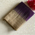 Cadbury Purple Twilight Zari Woven Pure Silk With Champagne Gold