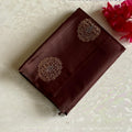 Deep Chestnut Brown Designer Pure Silk Saree With Antique Gold Pallu
