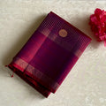 Dual Shaded Rustic Magenta Designer Pure Silk Saree With Zari Buttas