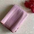 Dusty Lilac Designer Pure Raw Silk Saree With Metallic Rose Blouse
