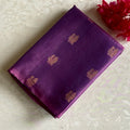 Stunner Metallic Lavender Designer Pure Silk Saree With Rich Gold Pallu