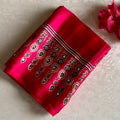 Rani Pink Softest Satin Silk Saree With Ivory Medallion Panels