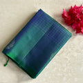 Teal Blue Designer Pure Silk Saree With Emerald Green Pallu