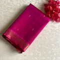 Rani Pink Kanjeevaram Pure Zari Silk With Rose Pink Contrast