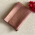 Dusty Rose Designer Pure Silk Saree With Antique Gold Woven Border