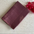 Dusty Mauve Designer Pure Silk Saree With Pastel Lime Green Pallu