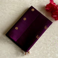 Deep Purple Designer Pure Silk Saree With Rose Pink Pallu
