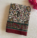 Summer Delight - Gorgeous block printed soft cotton with maroon borders