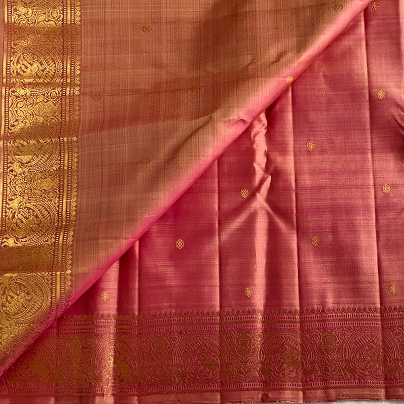 Blush Pink Kanjeevaram Pure Zari Silk Luxury