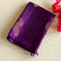 Royal Purple Silk Saree Rose Gold Peacock Brocade Festive Wear