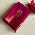 Rani Pink Designer Pure Silk Saree With Gold Zari